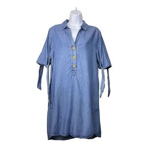 Womens Denim Shirt Dress Size M Boho Western Vintage Y2K Cowgirl‎ Prairie